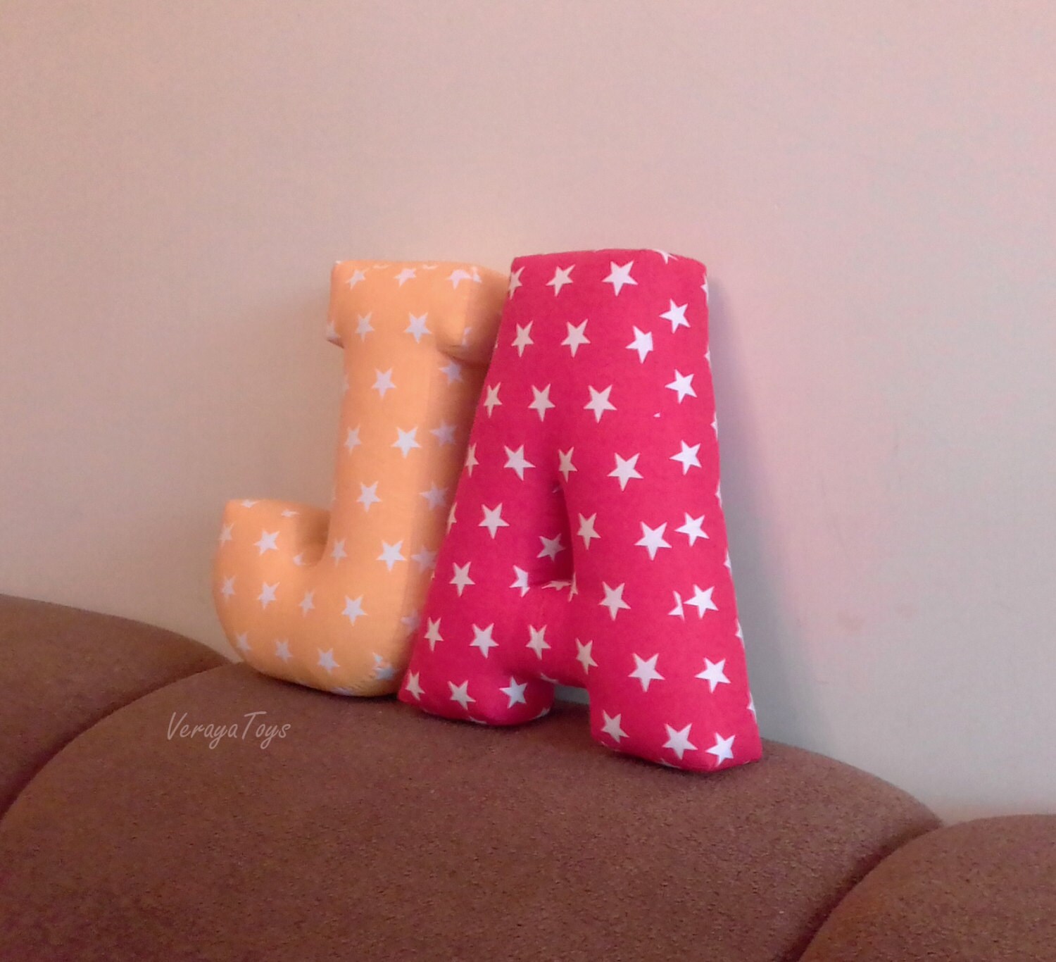 Yellow Letter J Pillow Stars Custom Letter Initial Etsy