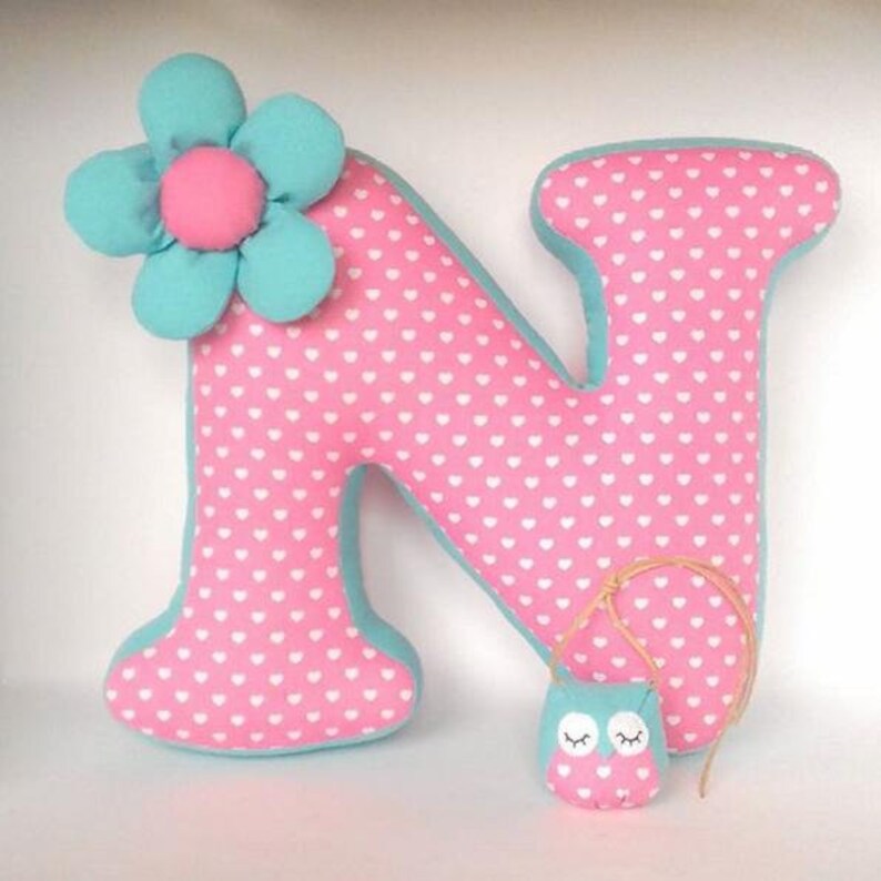 New Baby Gift Pink Letter Pillow E Baby Name Sign Nursery Etsy