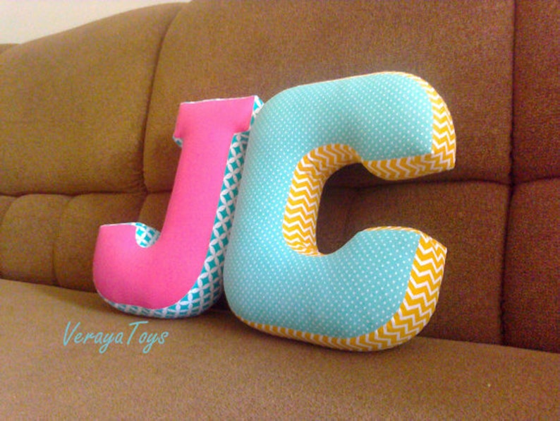 Letter J Pillow Custom Letter Fabric Letter Nursery Etsy