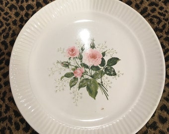 1940s Canonsburg China Dinner Plate Garden Rose Pattern
