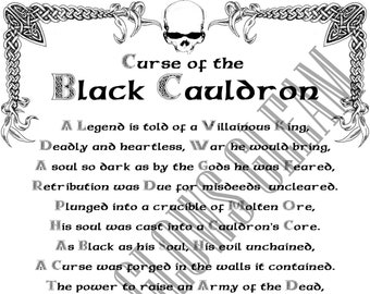 Black Cauldron inspired spell book pages