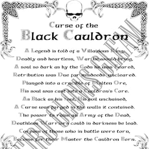 Black Cauldron inspired spell book pages