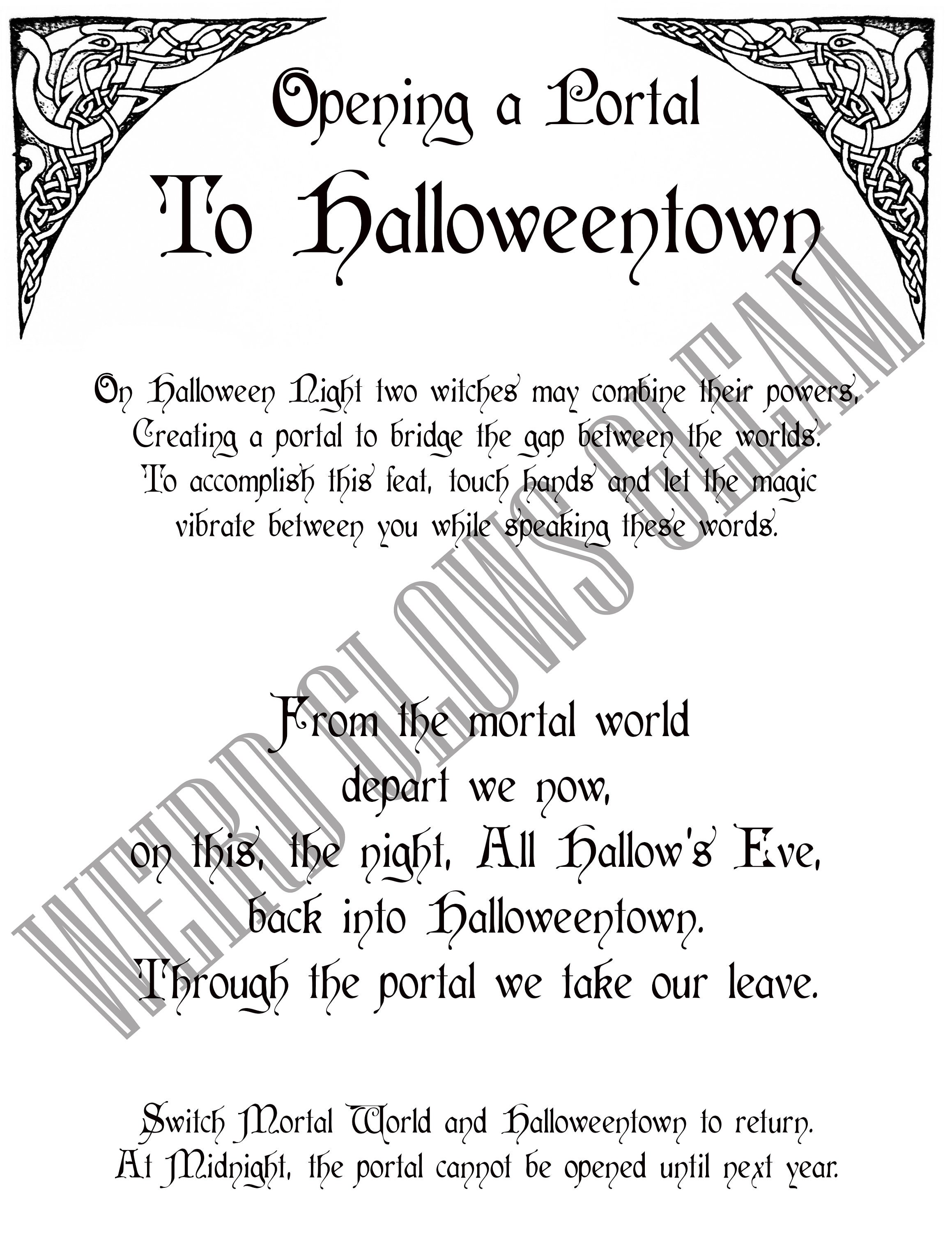 Halloweentown Inspired Spell Book Pages. Etsy
