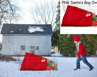 DIGITAL Santa's Bag PNG Overlay for photographers, photography, photos, Christmas, Xmas