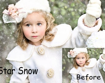 DIGITAL Snow Overlays and Winter Bokeh Collection for photography, photos, photographers:  Set of 5