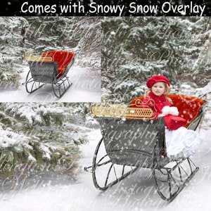 DIGITAL Background, backdrop, sleigh, Christmas, winter, prop for photography, photographer, photos:  Christmas Sleigh
