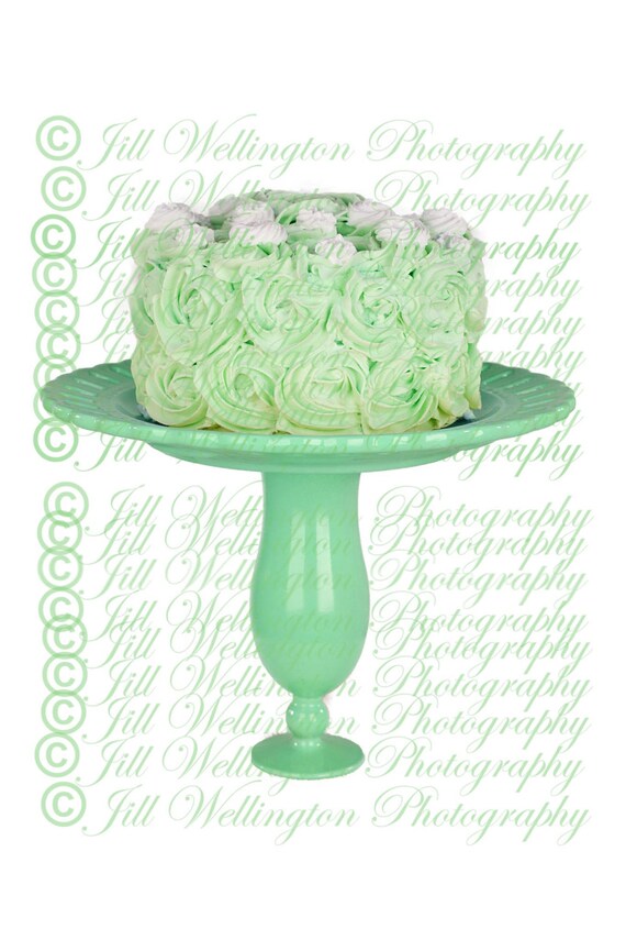 Menthe De Gateau D Anniversaire Digital Vert Vert Pale Etsy