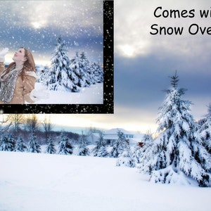 Digital snow background with snow overlay, snowy, winter, Christmas backdrop for photographers