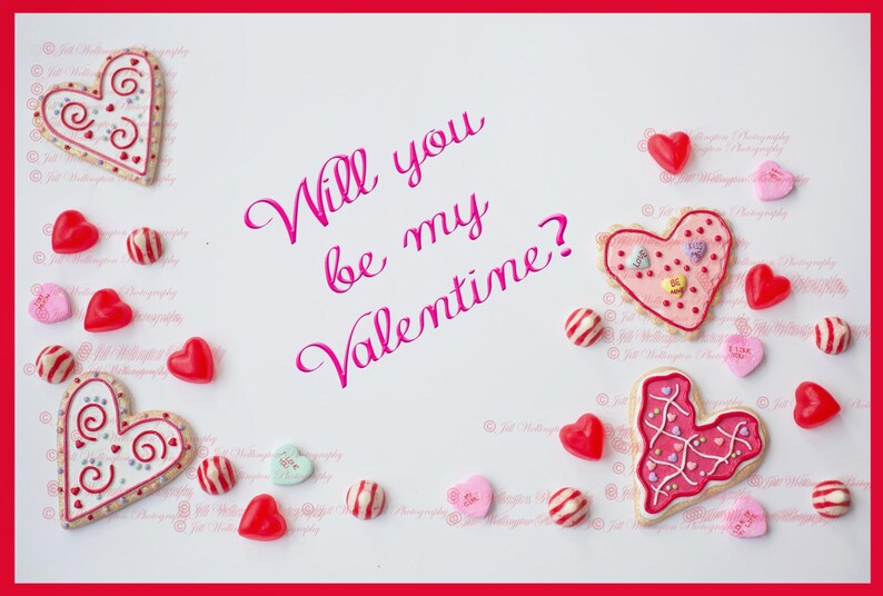 DIGITAL Text Background for invitations, sentiments, add your own text, jpg., Valentine's Day, hearts, love image 2