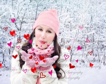 DIGITAL Blowing Hearts PNG Overlay for photography, photographers, photos