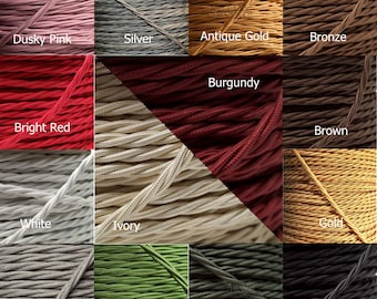 Braided Flex: Twisted Rayon Silk Wire (6 Amp) British Made - Vintage Inspired.