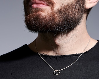 Simple Minimal Necklace for Men - Sterling Silver Chain