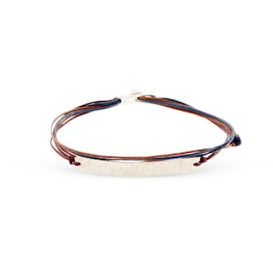 Bracelet for Men with Silver & Wax Cord