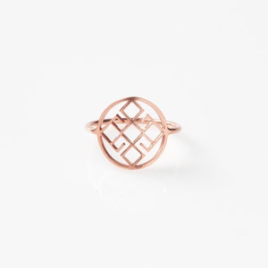 Laces Pattern Ring Dainty Ring ELEGANT GOLD RING Personalized Ring Engagement Ring 18K Rose Gold