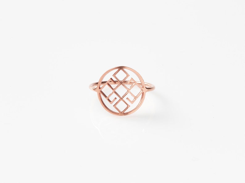 Laces Pattern Ring Dainty Ring ELEGANT GOLD RING Personalized Ring Engagement Ring 18K Rose Gold