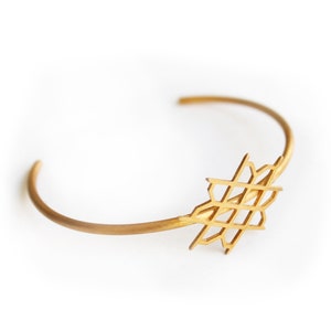 Bracelet Manchette Motif Lacets - Bracelet Argent Sterling 925 - Plaqué Or