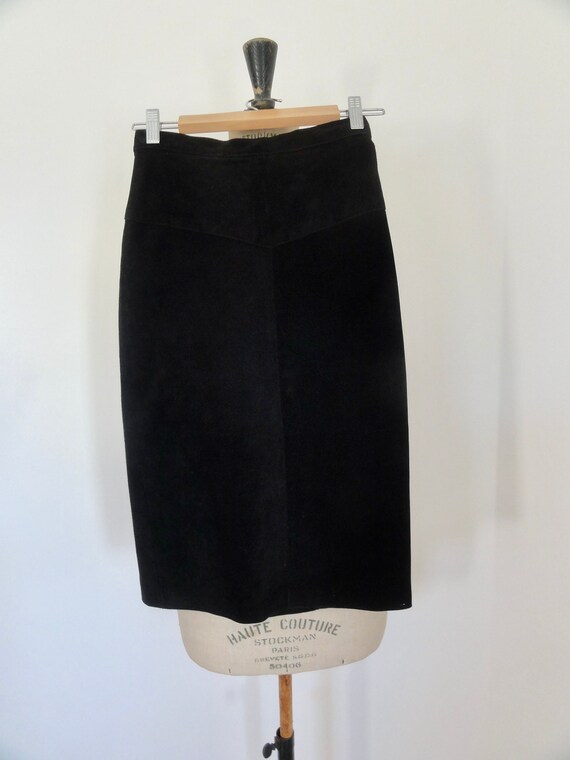 vintage 90s skirt suede pencil skirt wriggle skirt