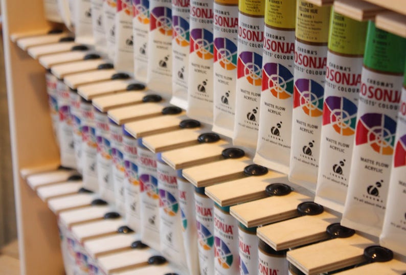 Jo Sonja Paint Tube Storage RackWooden Paint RackPaint Etsy