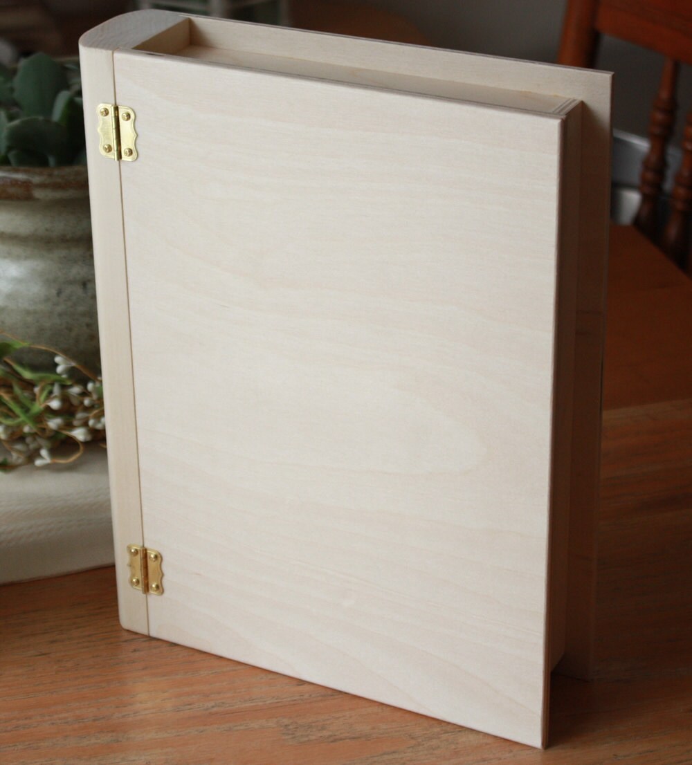 12 Wooden Book Box Wooden Book Box Unfinished Wood Etsy