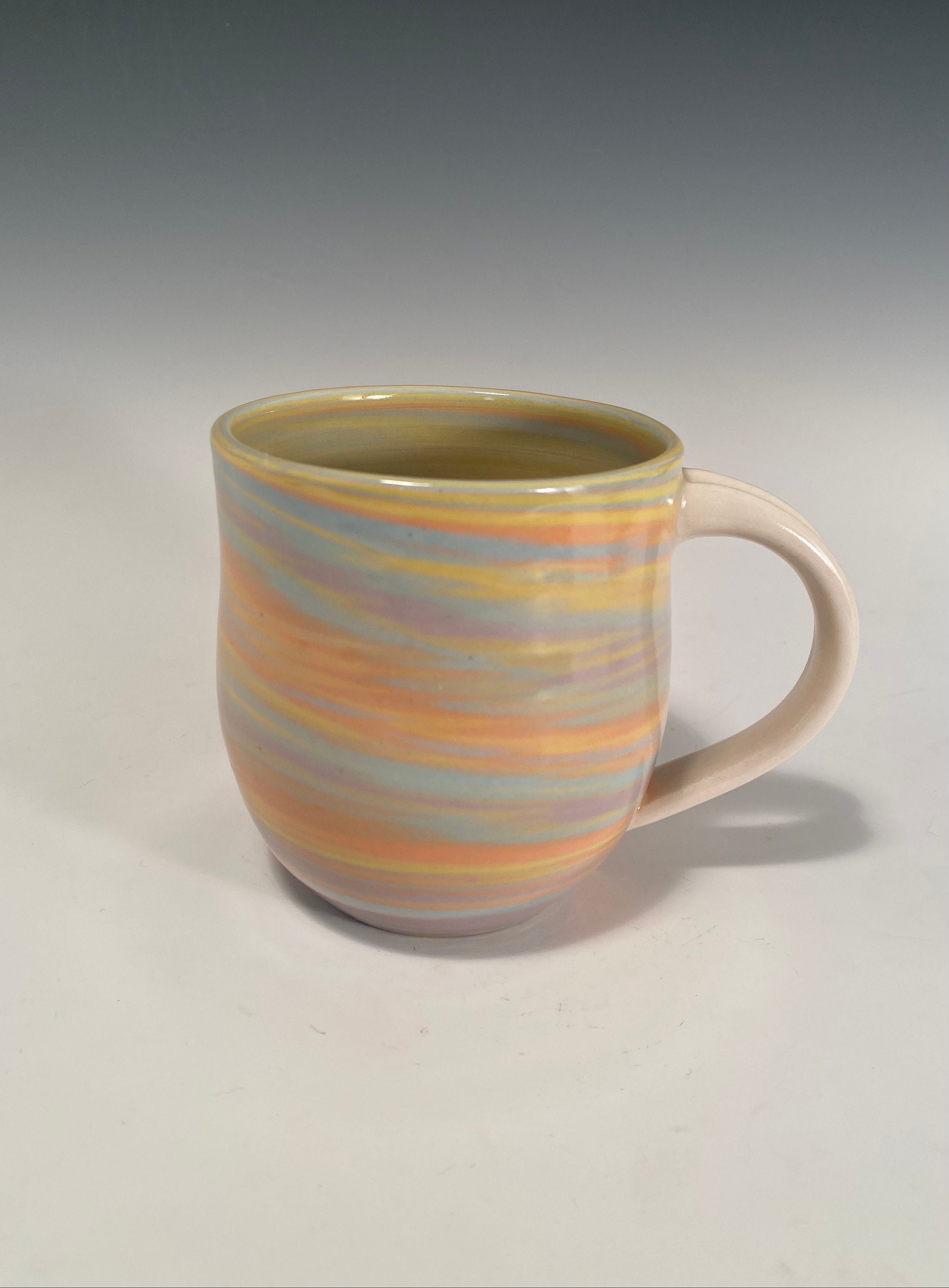 Purple Wide Mouthed Swirl Mug - Handmade Pottery Mug Set — Jill