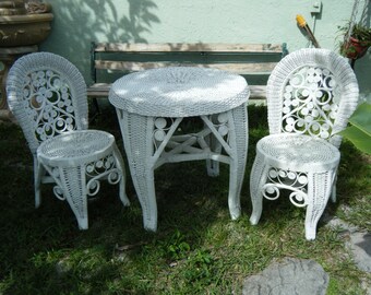 White wicker chair | Etsy