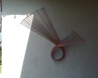 Vintage Curtis Jere Looped Brass Rod Wall Mount Escultura de metal