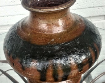Vintage Studio Art Stoneware Pottery Vase Decanter Jug Signed