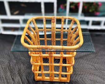 Mesa auxiliar vintage de bambú marrón Jordan