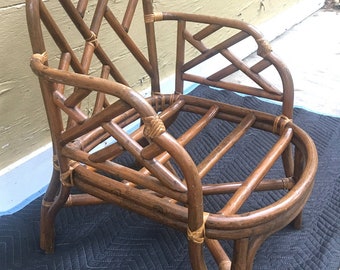 Vintage Mid Century Unique Rare Chinese Chippendale Lounge Arm Chair