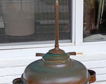 Antique Hand Crafted Copper Water Boiler Tank Still Table Lamp