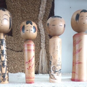 Vintage Japanese Kokeshi Dolls, Japanese Wooden Kokeshi Vintage Japanese Kokeshi Dolls, Japanese Wooden Kokeshi