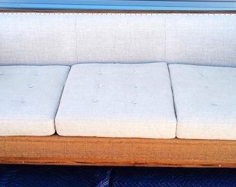 Burlap Restoration Hardware Deconstructed Shelter Arm Sofa Duck Feathers "as Is"