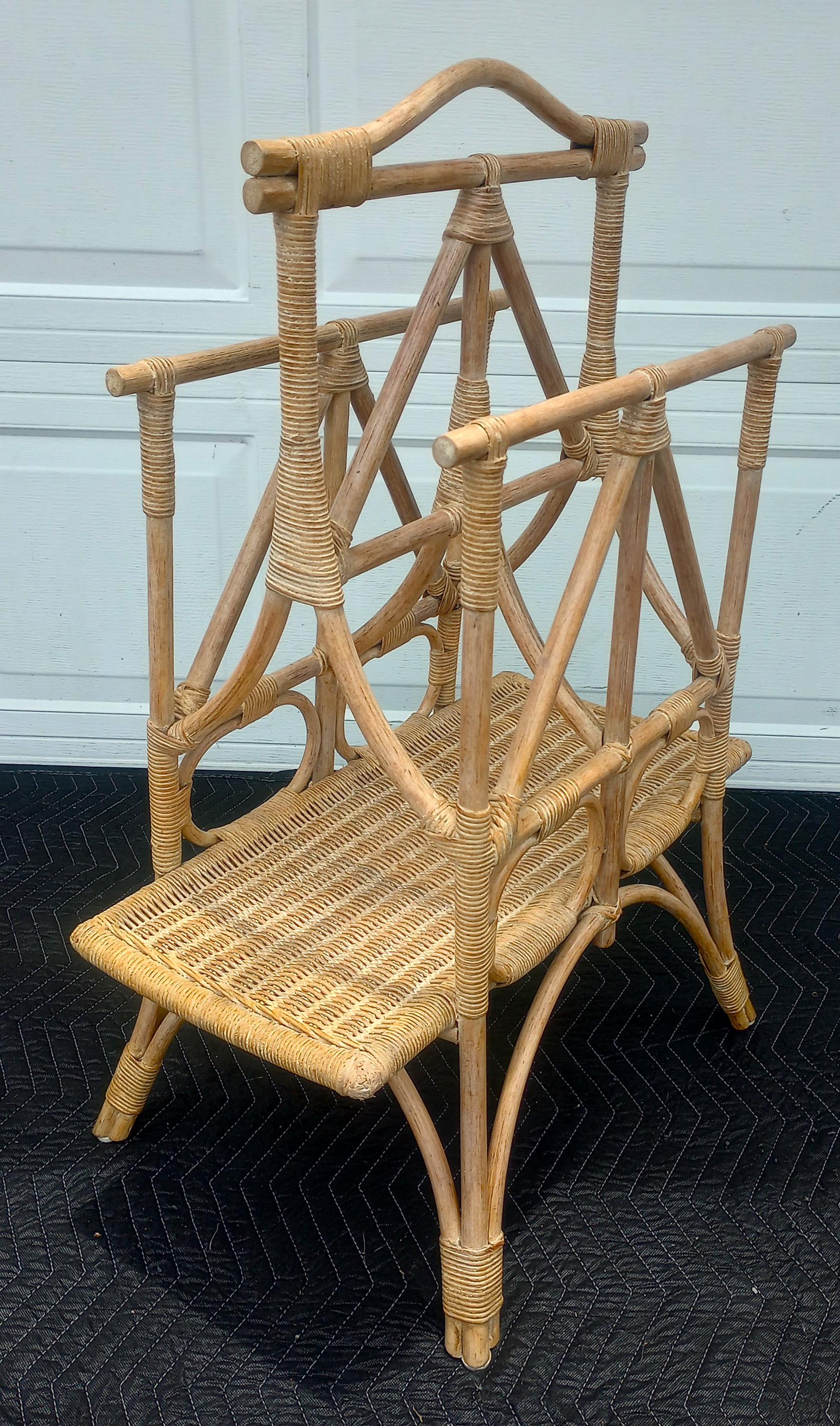 Vintage Unique Rare 2 Tier Bamboo Tall Magazine Stand Rack - Etsy