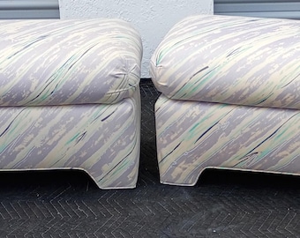Mid Century Pair Of Park Avenue Style Ottomans Stools Benches