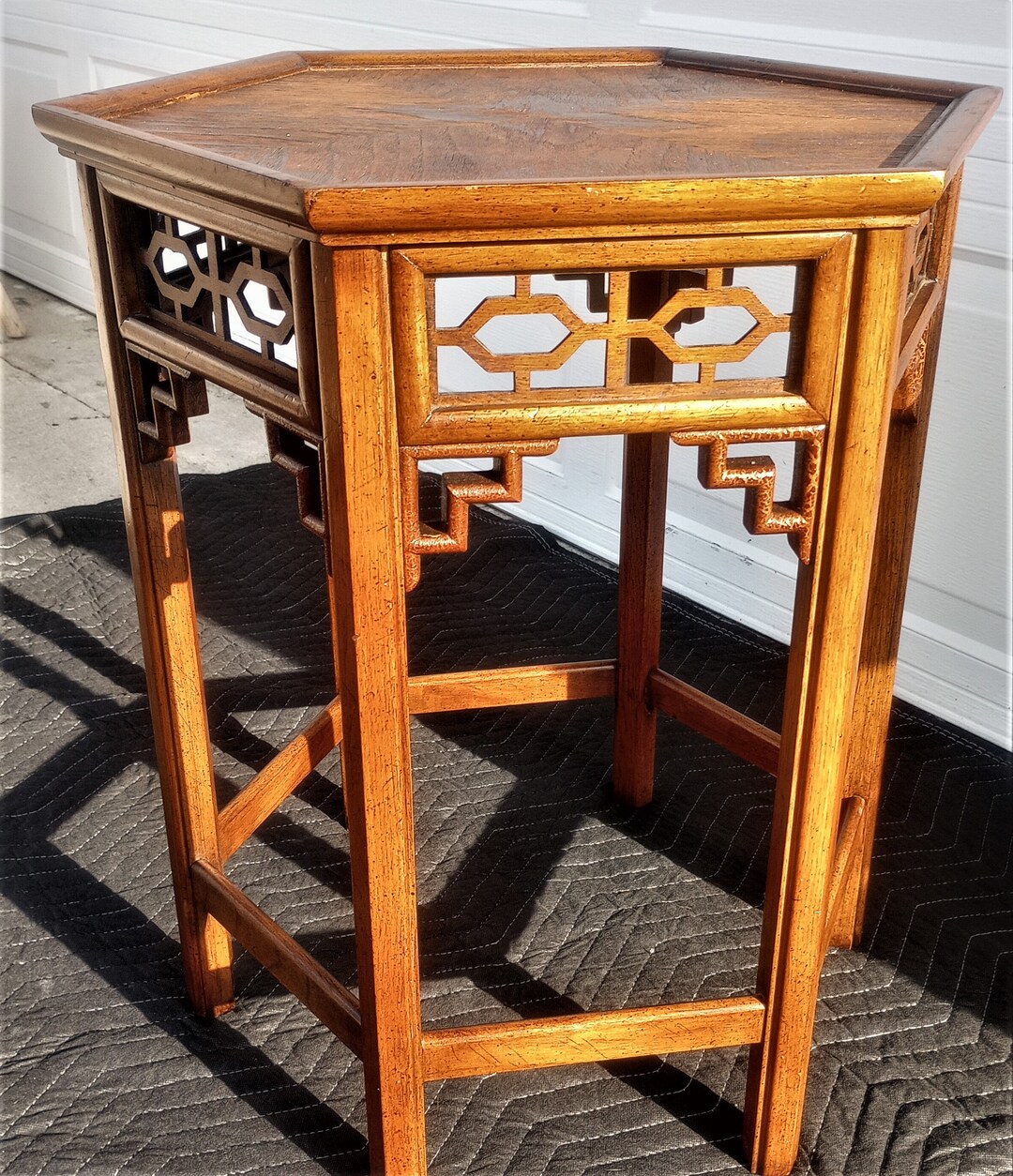 Vintage Mid Century Fret Work Side Table Planter - Etsy