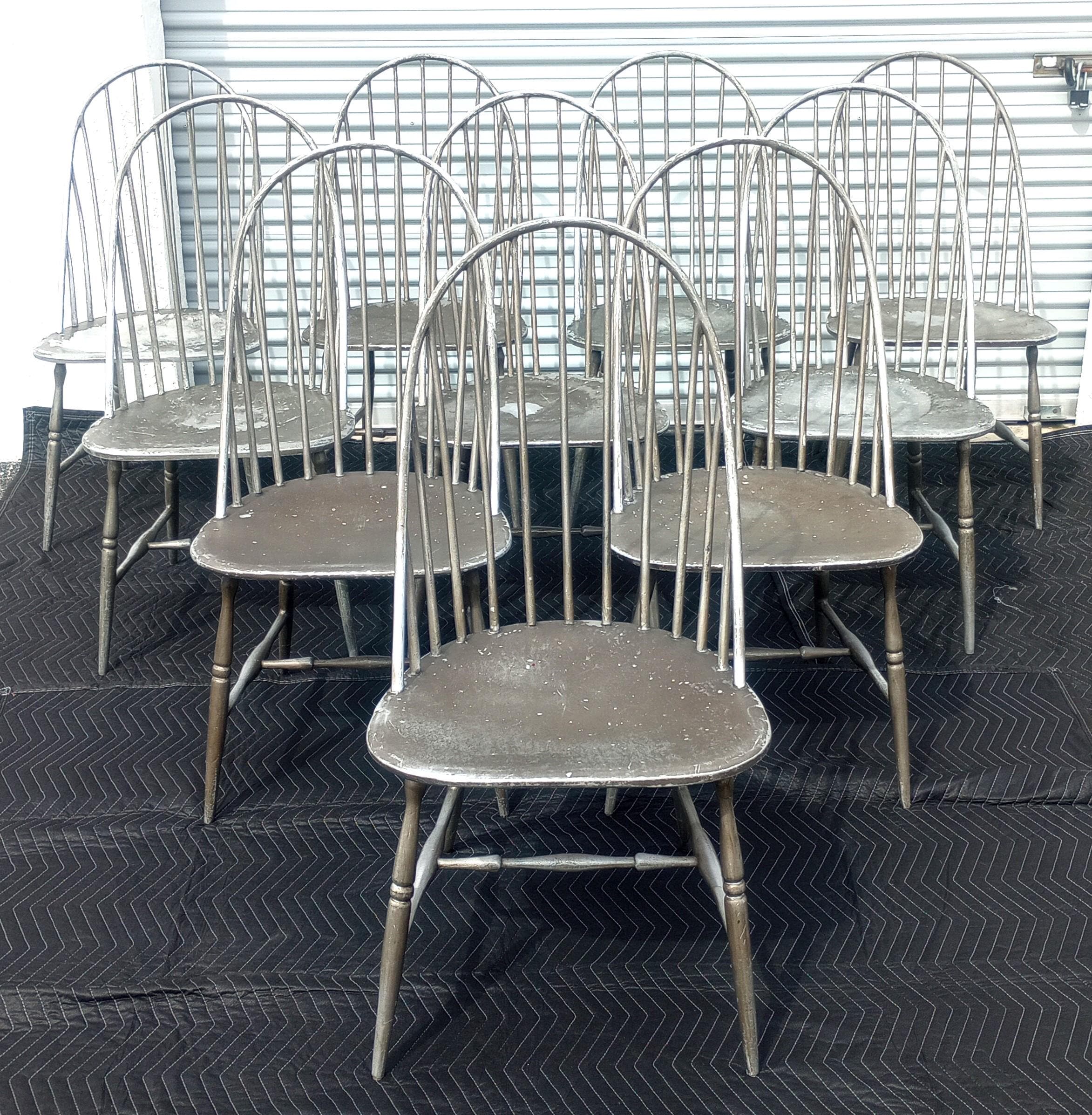Set of 10 Vintage Retired Martha Stewart for Bernhardt Aluminum Windsor  Chairs - Etsy, image size:2345x2393