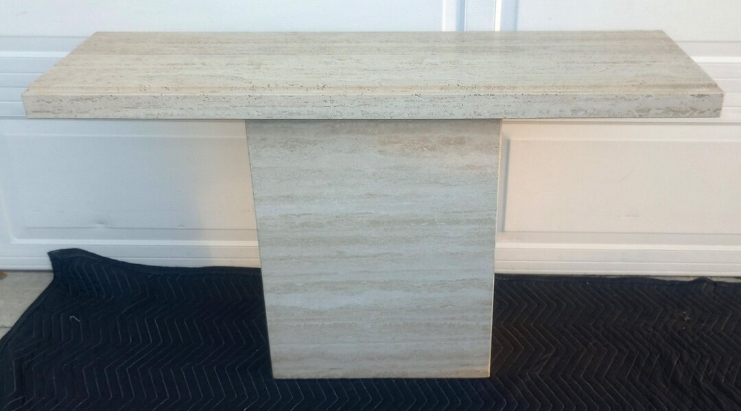 Vintage Mid Century Stone Travertine Hallway Foyer Entryway Table - Etsy