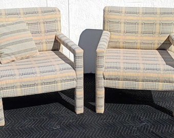 Vintage Pair Of Parson Arm chairs " There's Something About Mary " Set Props