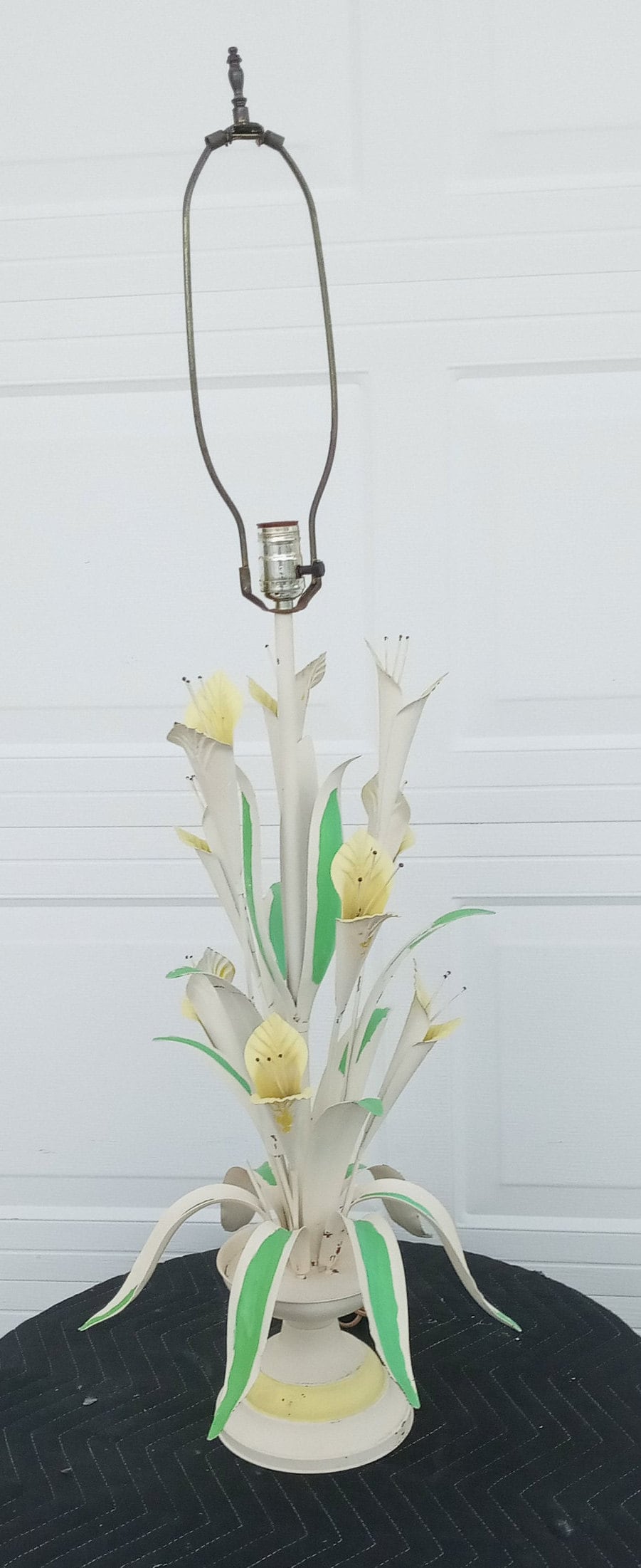 Vintage Mid Century Tole Metal Floral Table Lamp Etsy Australia
