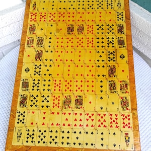 Vintage Sequence Board Game On Wood Chipboard & Wood Feet