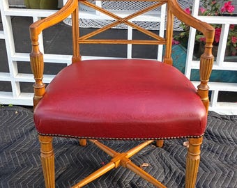 Antique Regency By Thomas Hope, Burl Wood, X-Back Design Armchair