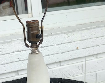 Vintage Mid Century White Onyx Bird Table lamp