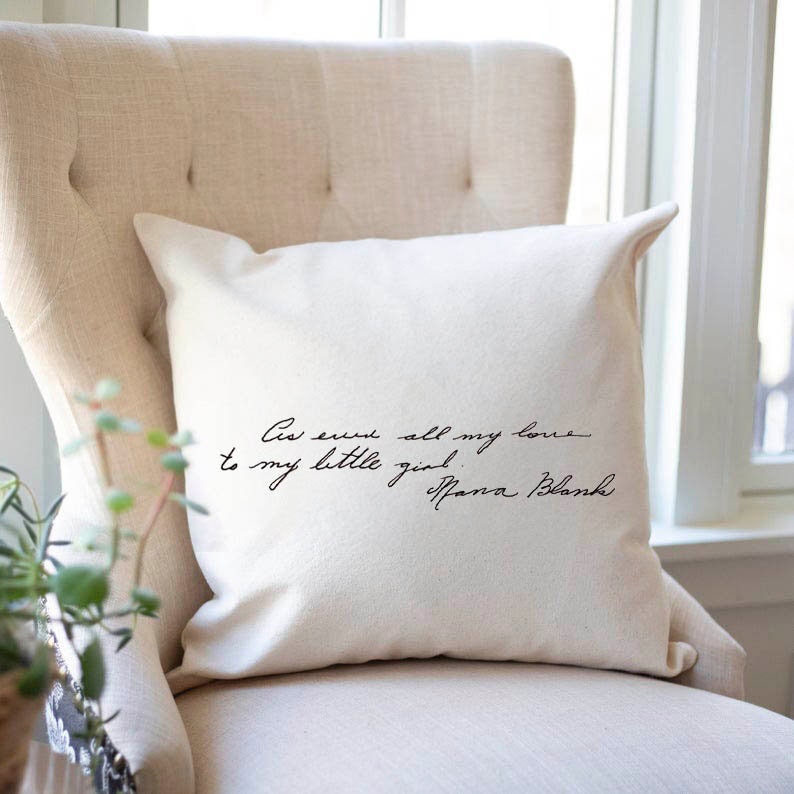 Handwriting Pillow Custom Personalized Square Pillow Cover Etsy