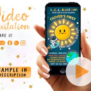 Space Birthday Invitation, Astronaut Birthday Party, Video Space ...