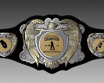 FANTASY FOOTBALL, FFL, Championship Belt, Eagle Series, Rawhide or Black Color, Award, Personalized, The Top of the Line!!!!