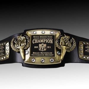 Championship Belt,  ALL Sports, Contests & Tournaments, Fully Customizable Fantasy Football, FFL, PERPETUAL, Top Seller, Cornhole, Golf Etc.