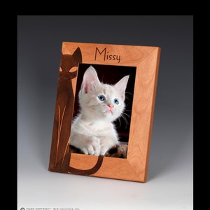 Cat Name Picture Frame, Pet Picture Frame, Custom Engraved, Personalized, Pet Name Frame, Cat Picture Frame, Cat Gift, Cat Frame, Cat