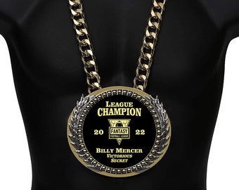 Bling Thing Jr, Championship Belt,  Metal Neck Chain, Fantasy Football, FFL, MVP, All Sports, Sales Award, Personalized, Quick Shipping