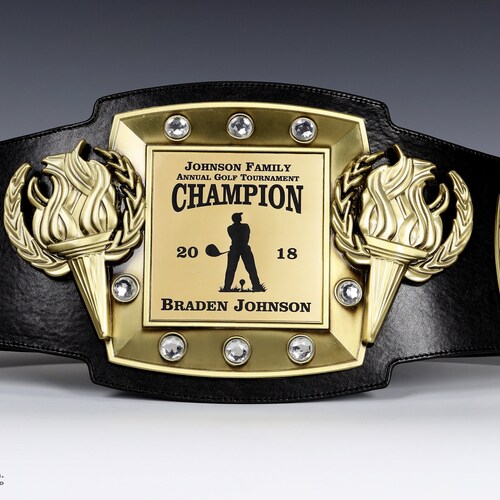 Golf Championship Belt Trophy Award Perpetual Etsy