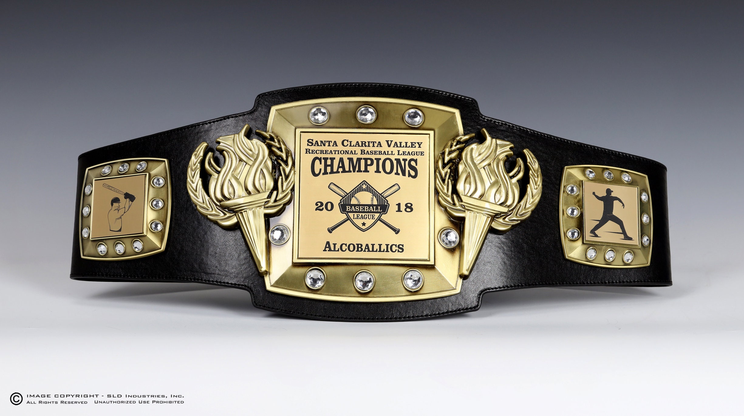 Baseball Championship Belt Trophy Award Perpetual Etsy